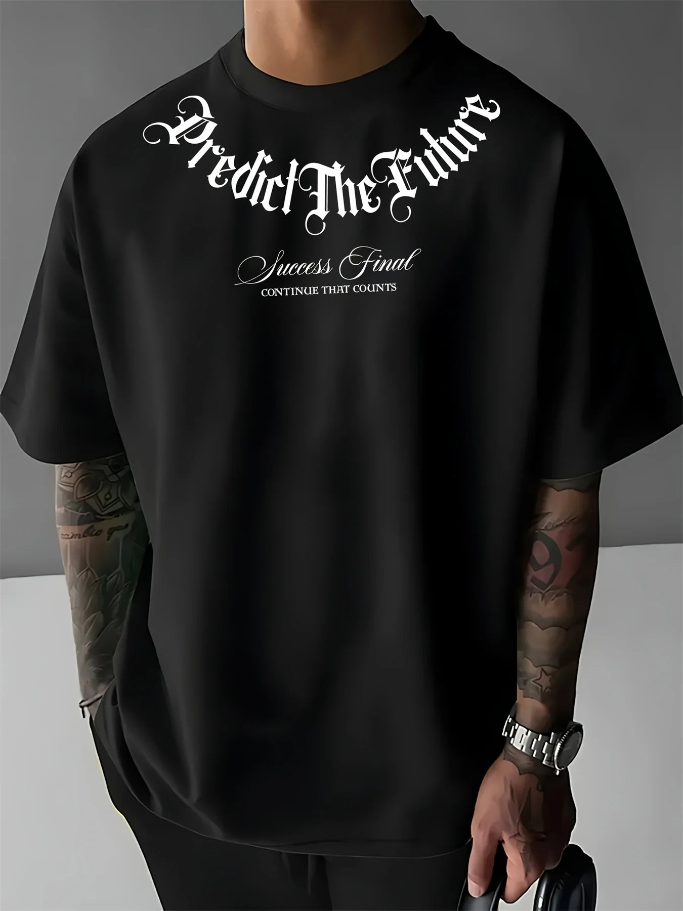 Men’s Cotton Letter Print Casual T-Shirt
