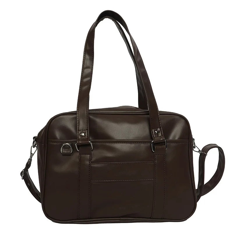 Japanese Preppy Style PU Leather Shoulder Bag