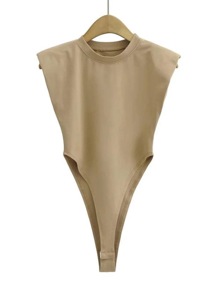 Sexy Bodycon Bodysuit – Padded Shoulder, Black & White