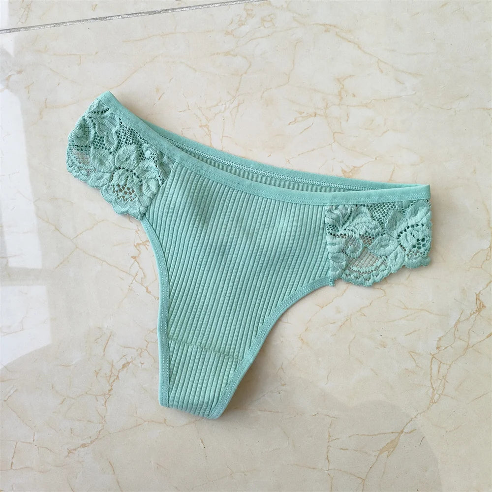 Cotton & Lace G-String Panties