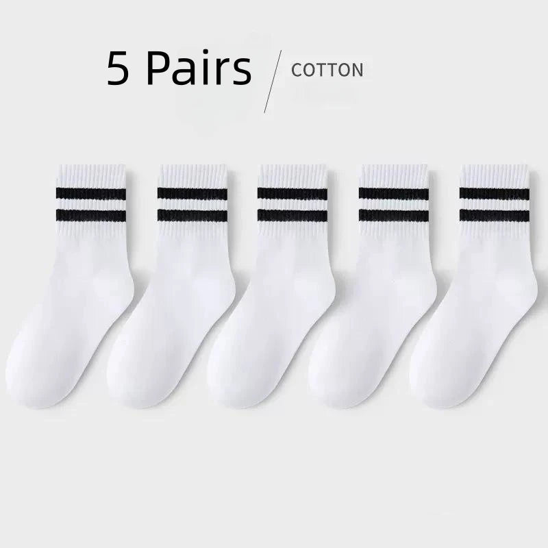 Horetong 5 Pairs Cotton Student Sport Socks
