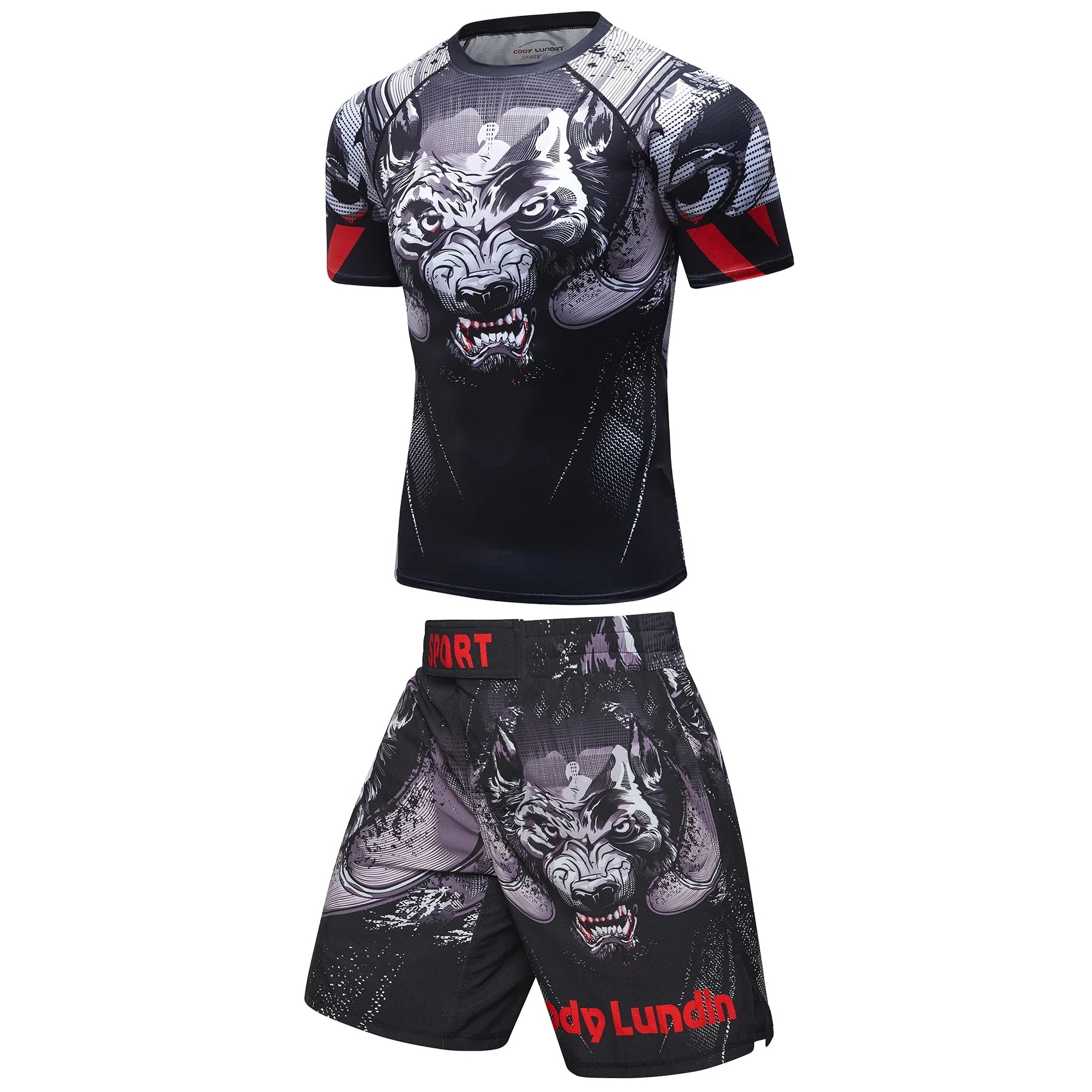 Two-Piece Sportswear Set – Rashguard & MMA Shorts