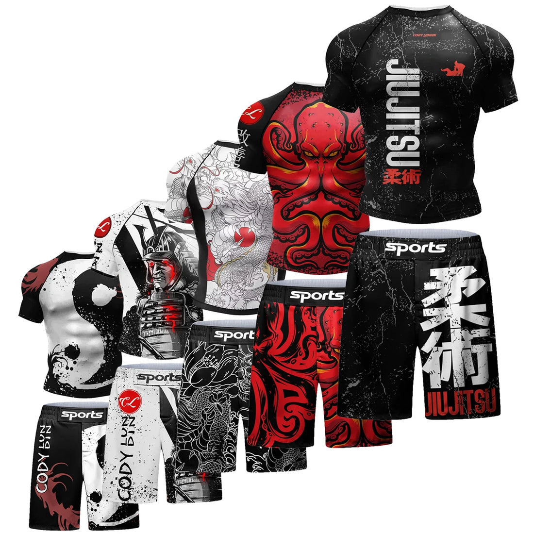 Two-Piece Sportswear Set – Rashguard & MMA Shorts