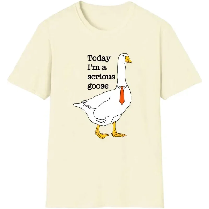 Today I’m A Serious Goose Funny Women’s T-Shirt | Cartoon Graphic Casual Summer Tee