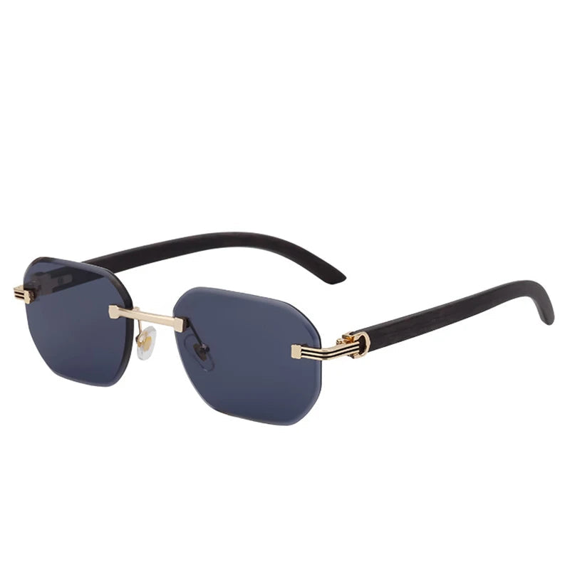 Vintage Square Rimless Sunglasses – Men’s Luxury Punk UV400 Eyewear