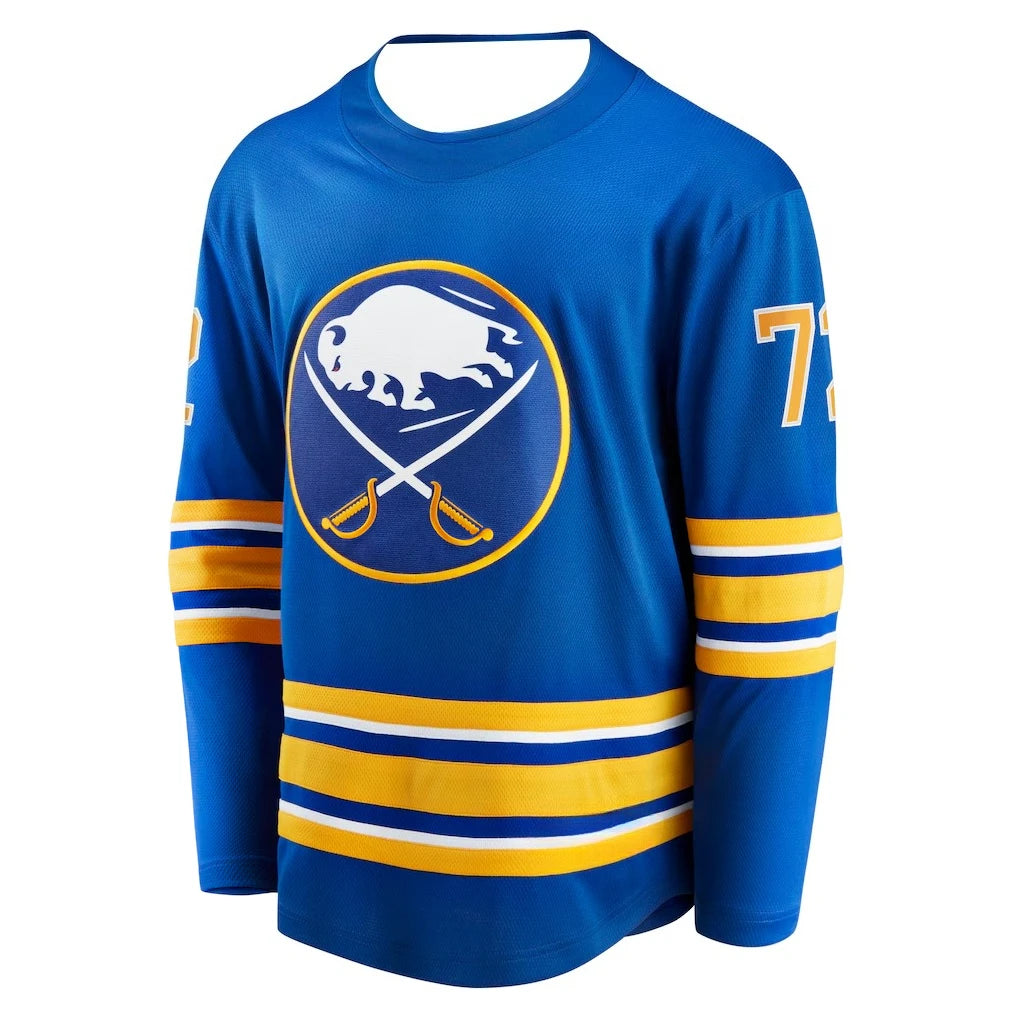 Thompson 72 Buffalo Bison Hockey Jersey | 3D HD Print Long Sleeve V-Neck Tee | Unisex Pullover Top