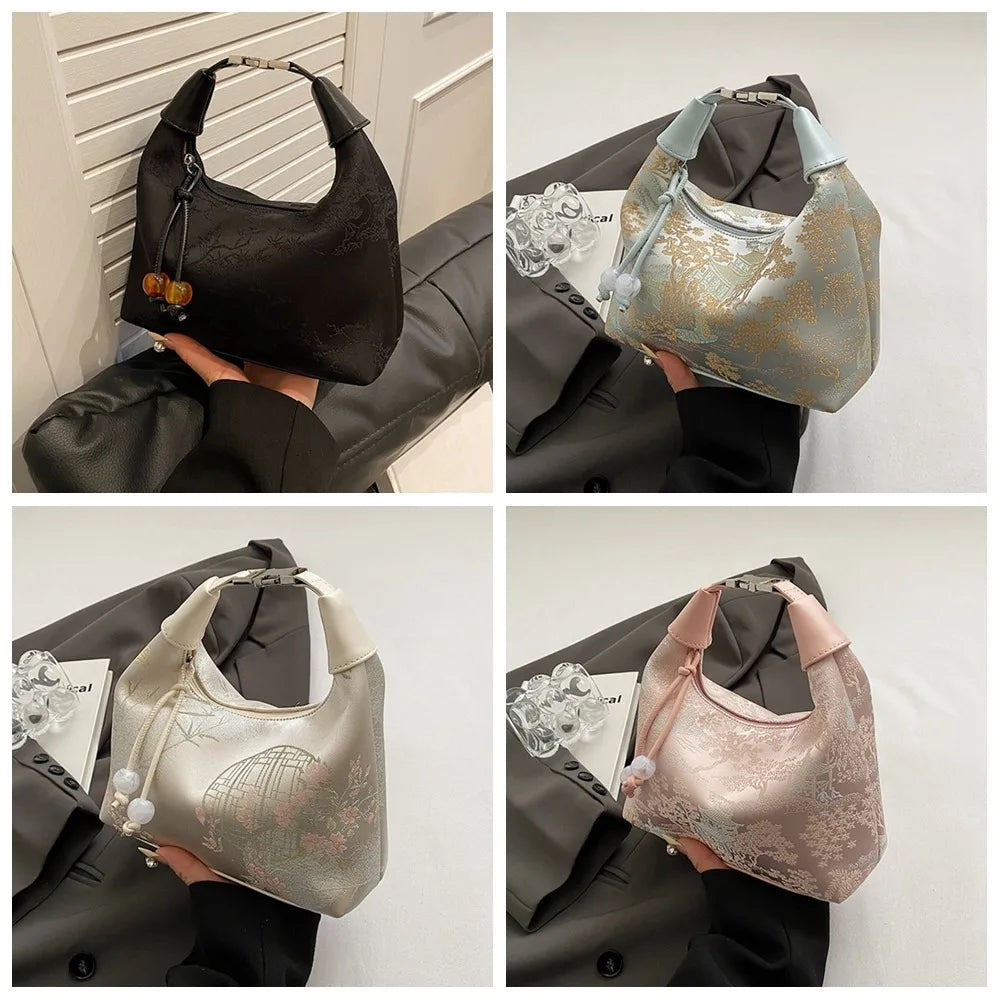 Embroidered Chinese Style Canvas Handbag