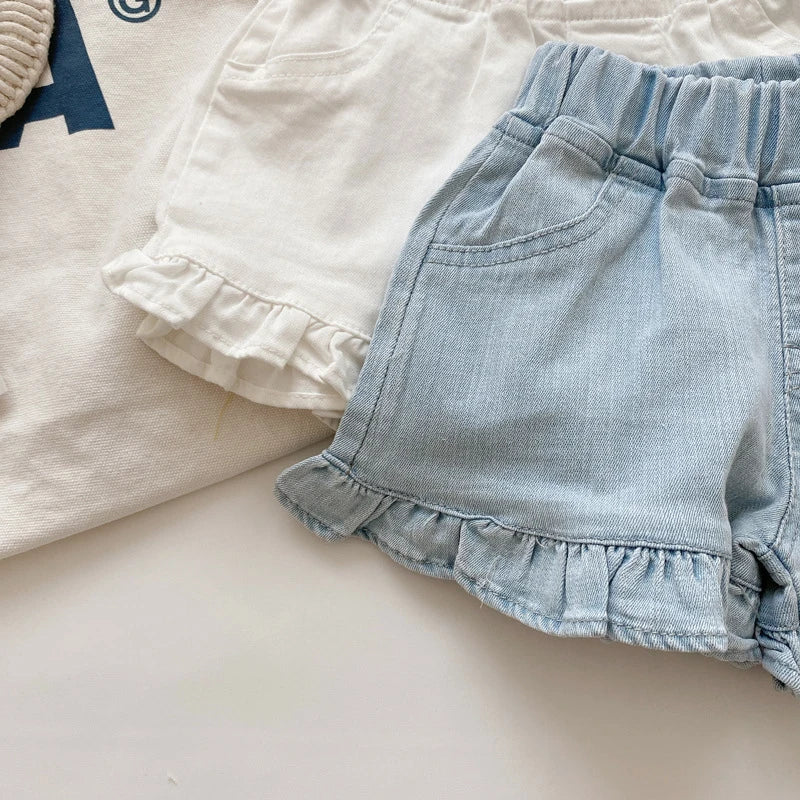 Children’s Ruffle Denim Shorts