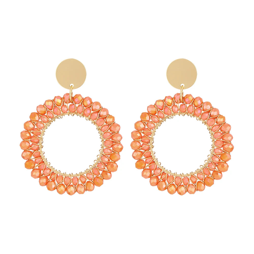 INKDEW Round Shape Drop Earrings for Women