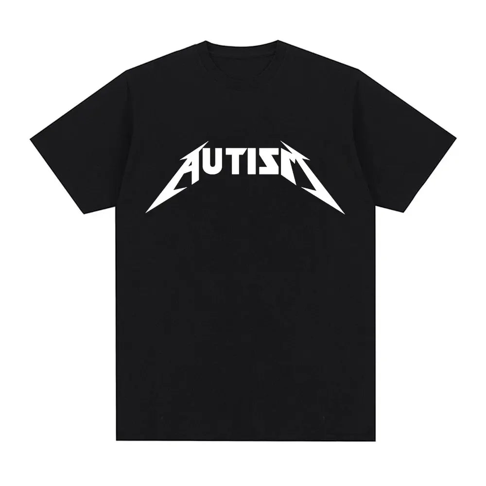 Autism Metal Rock Meme T-Shirt | Oversized Hip Hop Streetwear Unisex Tee