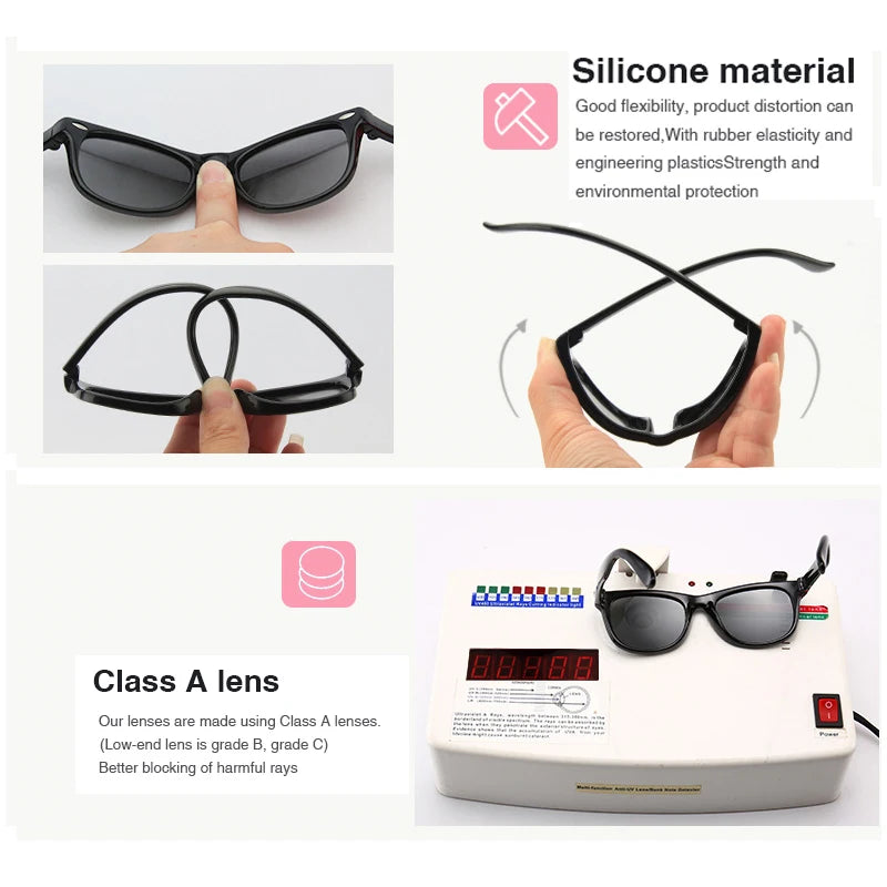 Baby’s First Sunglasses with Strap – Round Flexible Polarized UV400 Silicone Shades