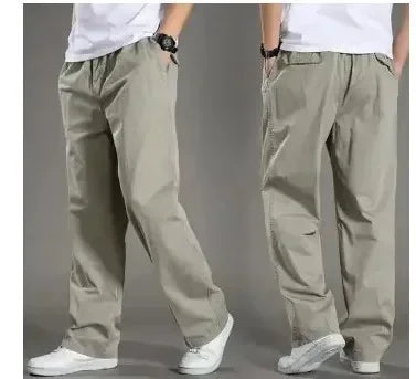 Men’s High Elastic Waist Straight-Leg Trousers