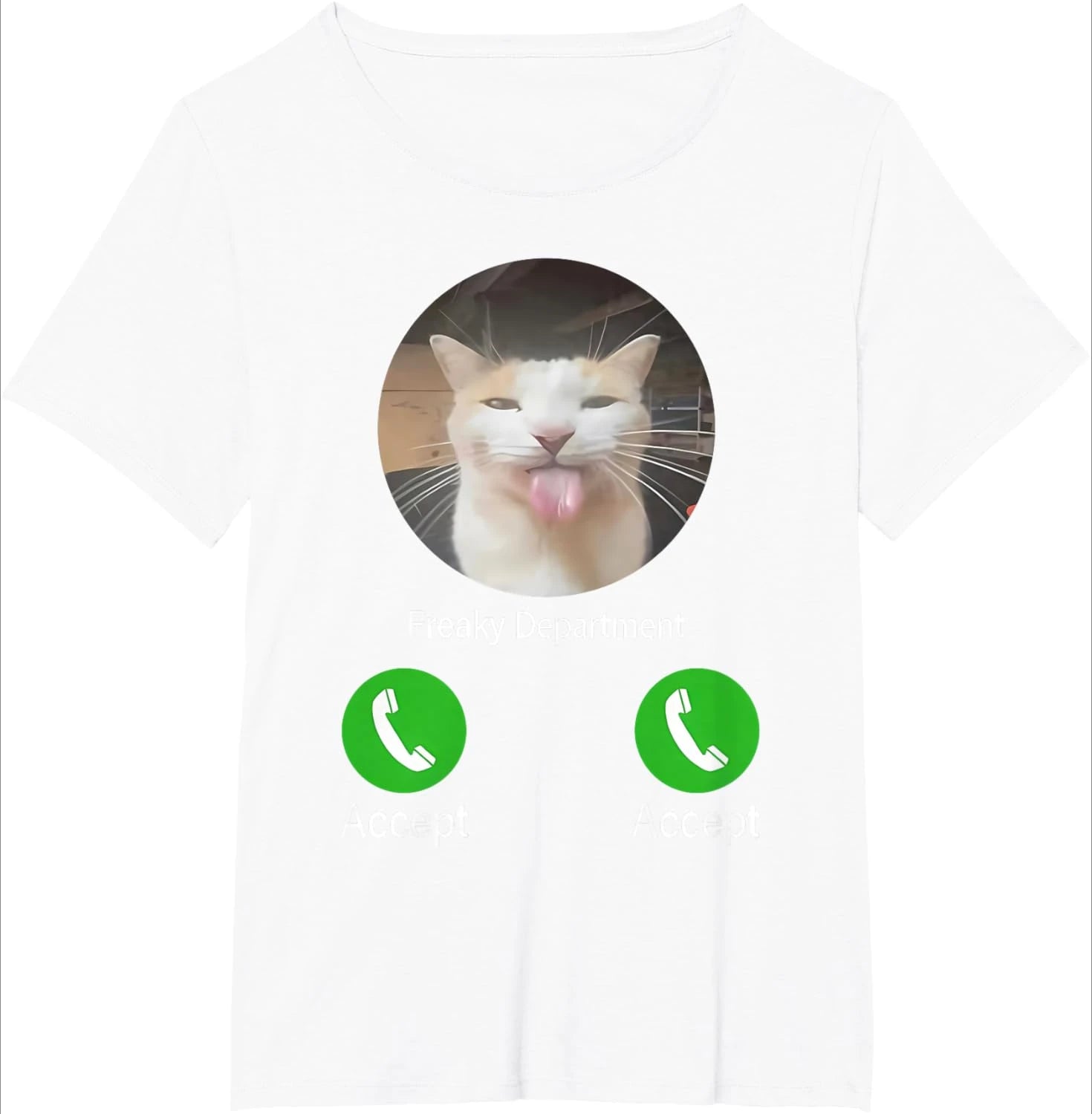 Women’s Funny Cat Meme T-Shirt | “Call Buttons” Tongue Out Print