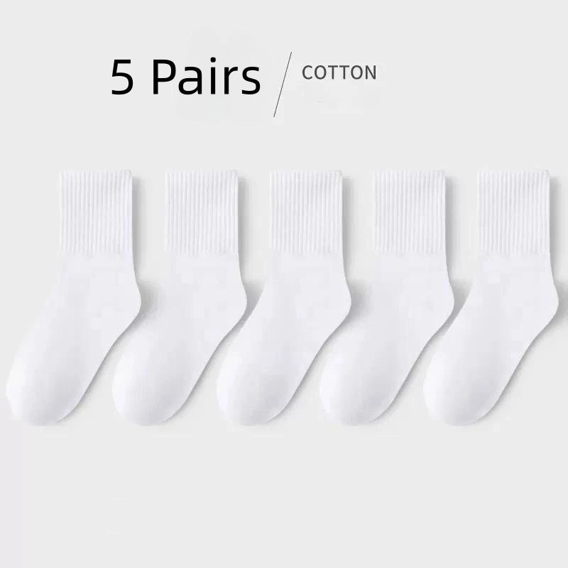 Horetong 5 Pairs Cotton Student Sport Socks