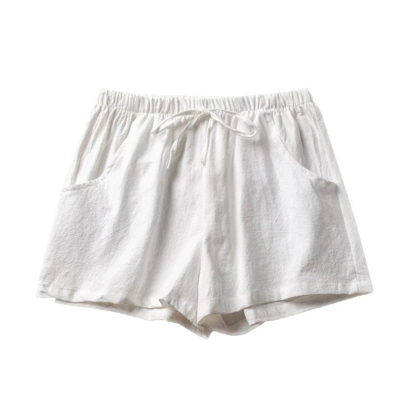 Women’s Summer Cotton Linen High-Waist Shorts | Casual Sports & Fashion Shorts