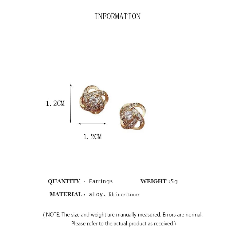 Light Luxury Zircon Cross Stud Earrings