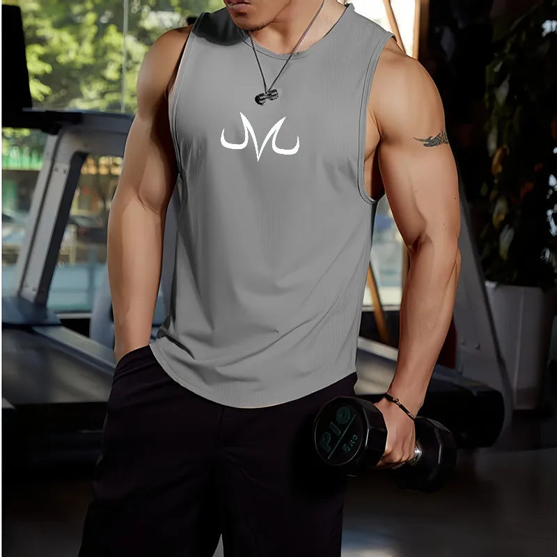 Men’s Sleeveless Fitness Shirt – Fast Drying Anime M Design