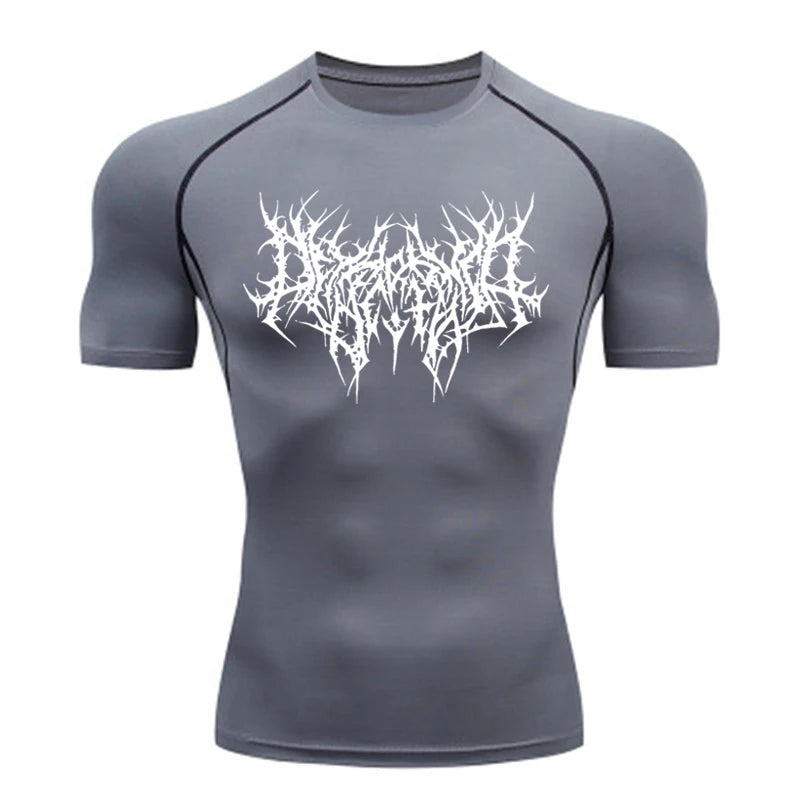 2024 Thorns Print Gym Tight T-Shirt Men&