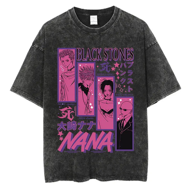 Japanese Anime Nana Osaki Vintage Washed Graphic T-Shirt