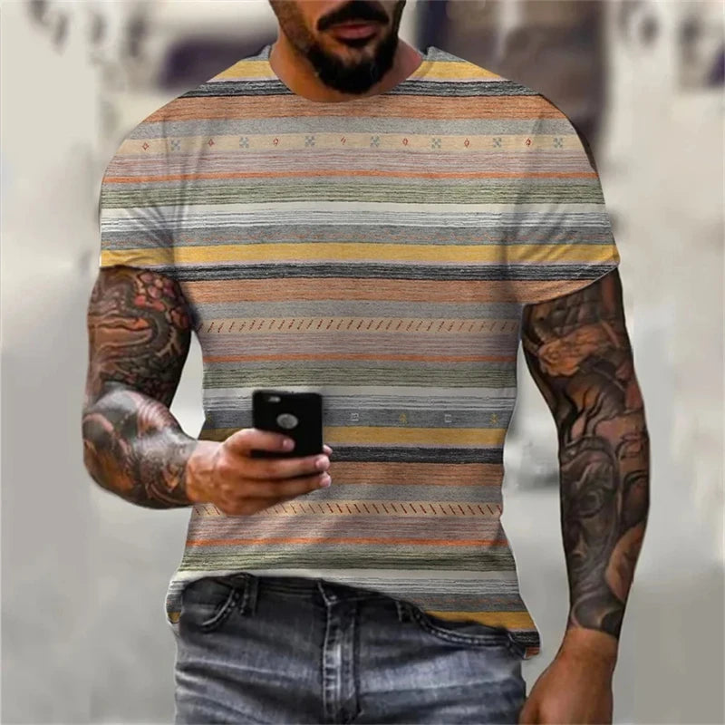 Unisex Oversized Stripe Print T-Shirt
