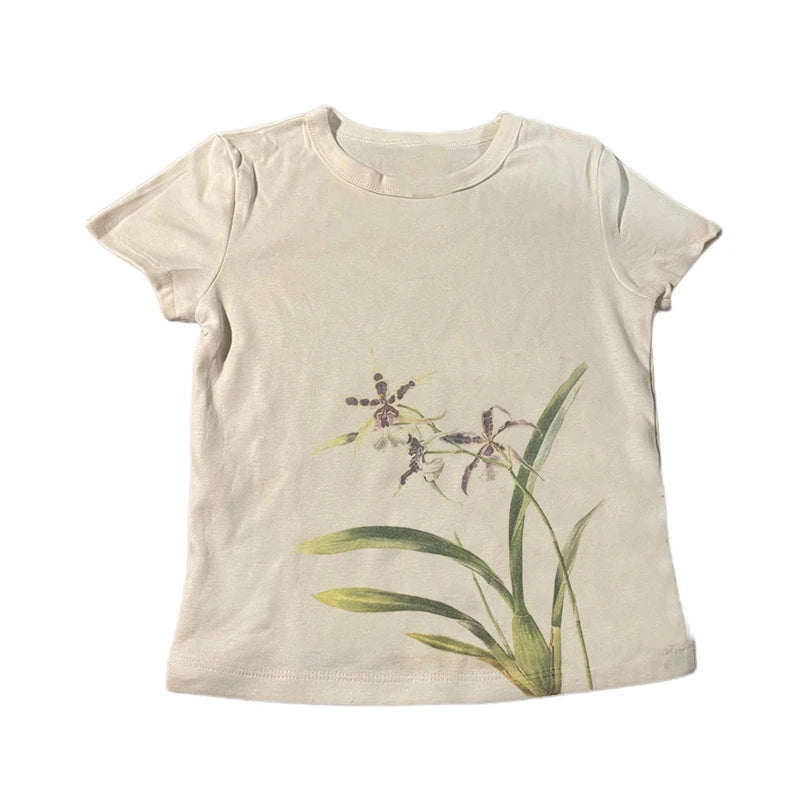 Vintage Y2K Baby Tee – Graphic Print Crop Top