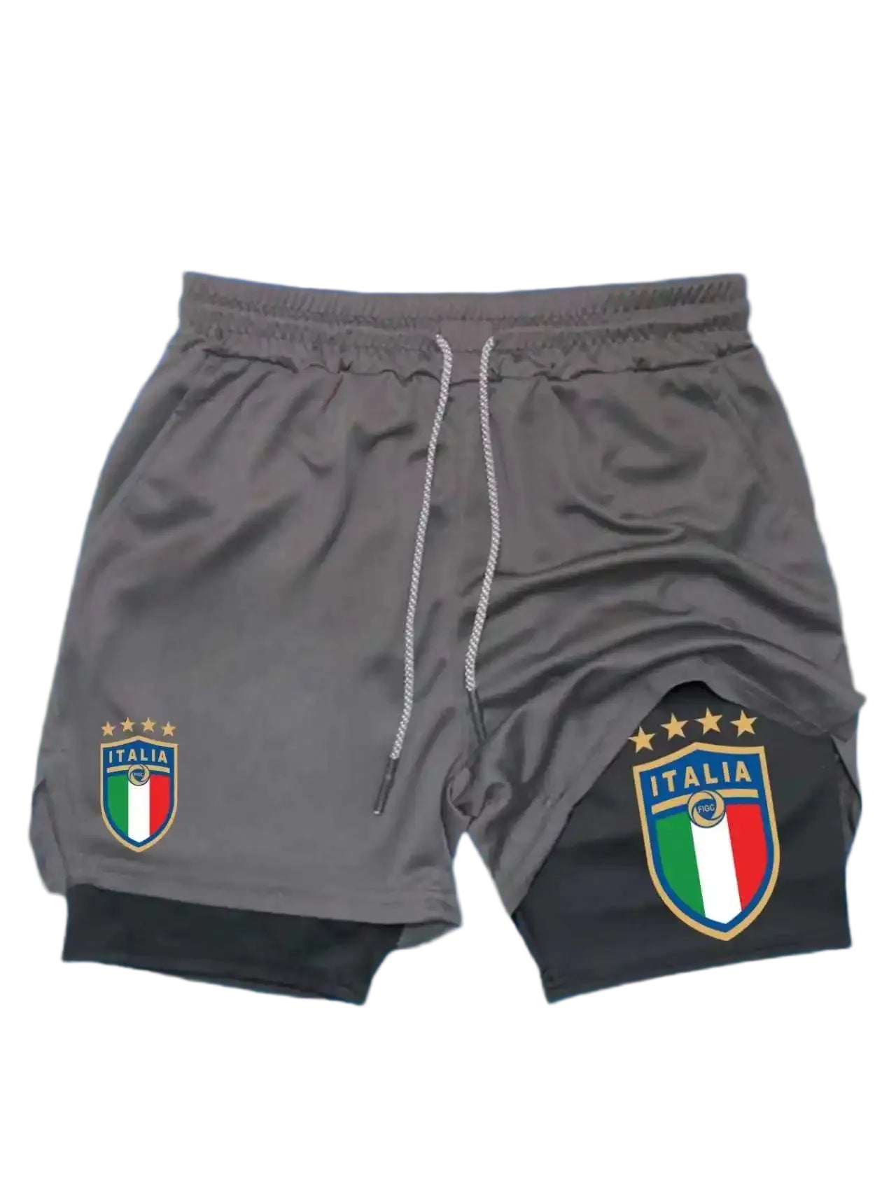 Men’s Camo 2-in-1 Running Shorts | Quick-Dry Gym Training Shorts with Built-In Pocket