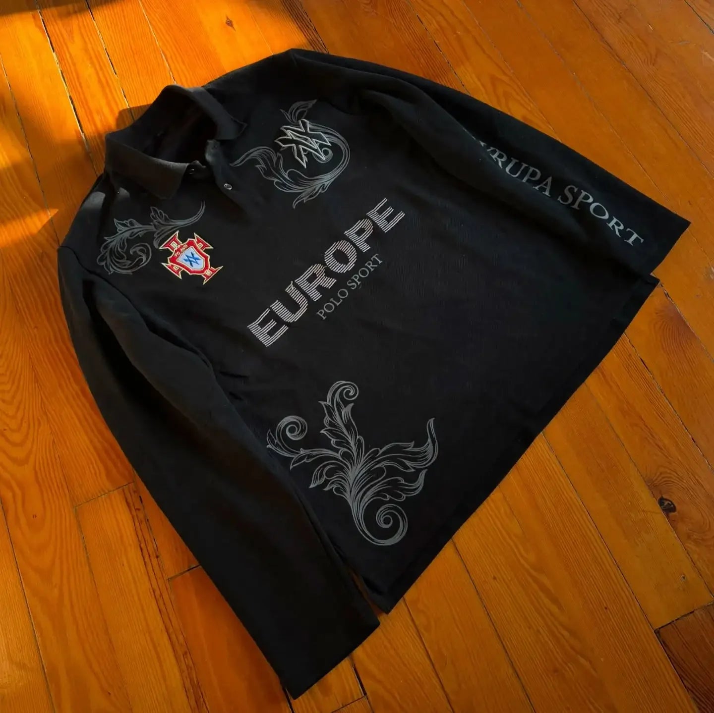 Y2k Polo Shirt Casual Loose Pattern Embroidery Long Sleeve T Shirts Street Sweatshirt Mens Baseball Clothing Lapel Golf Jersey