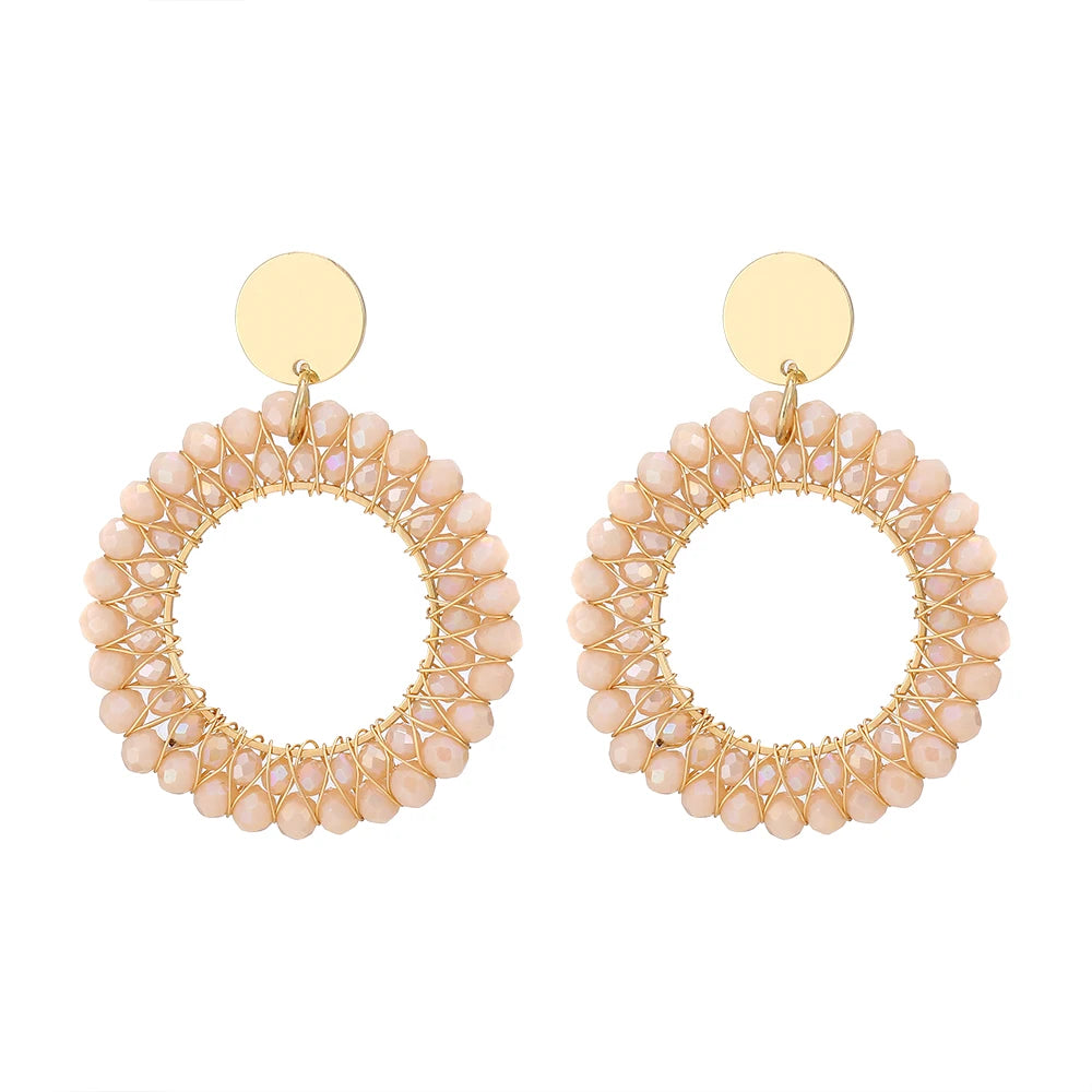 INKDEW Round Shape Drop Earrings for Women
