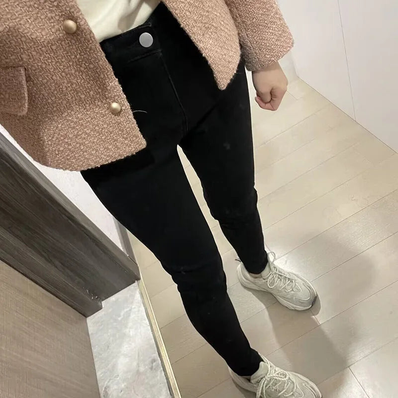 New Women Thermal Jeans Winter Snow Warm Plush Stretch Jeans