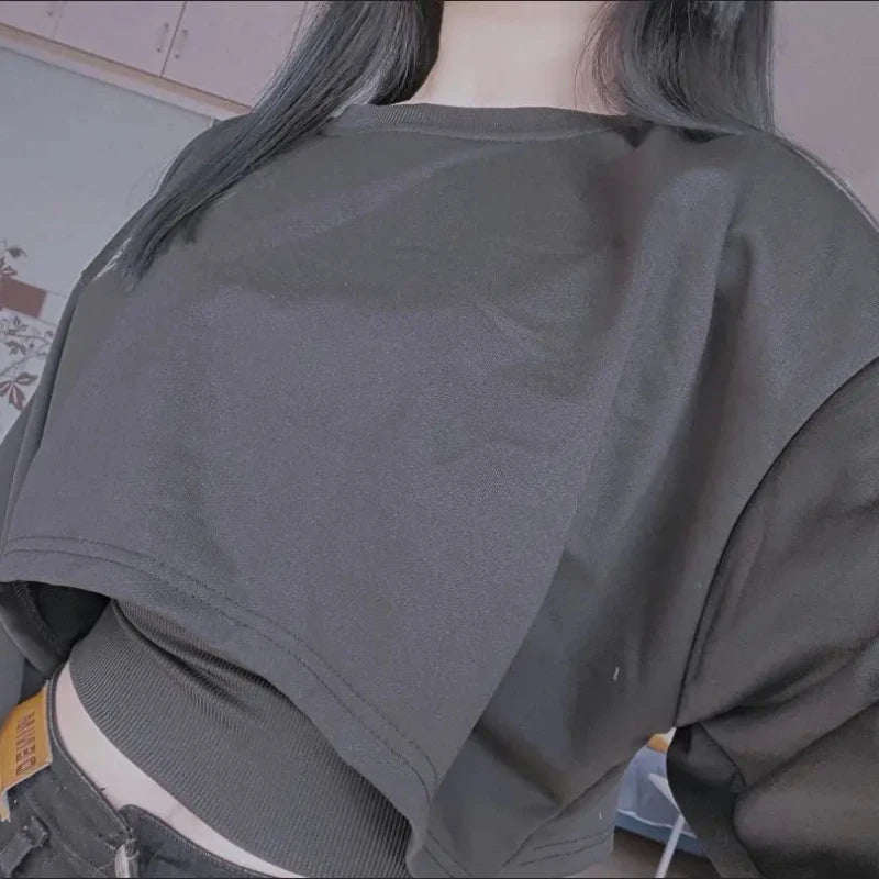 New Women Solid Color O-neck Long Sleeve Hoodie Sweatshirt Fashion Ladies Streetwear Slouch Pullover Jumper Tops