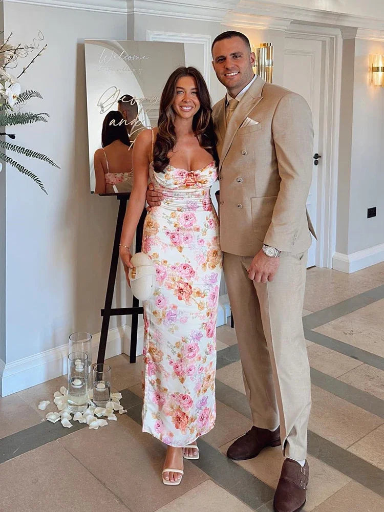 Suninheart Summer Floral Print Maxi Dress