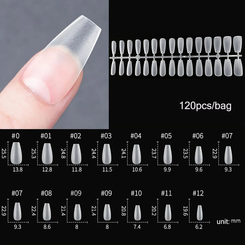 120pcs Matte Press On Nail Tips