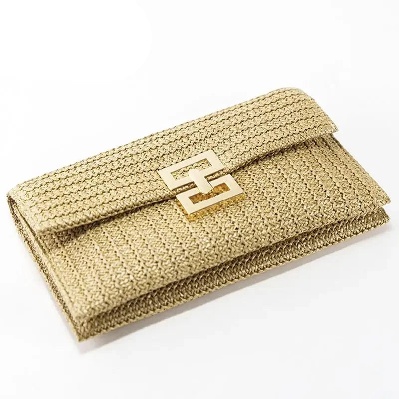 Straw Envelope Evening Handbag
