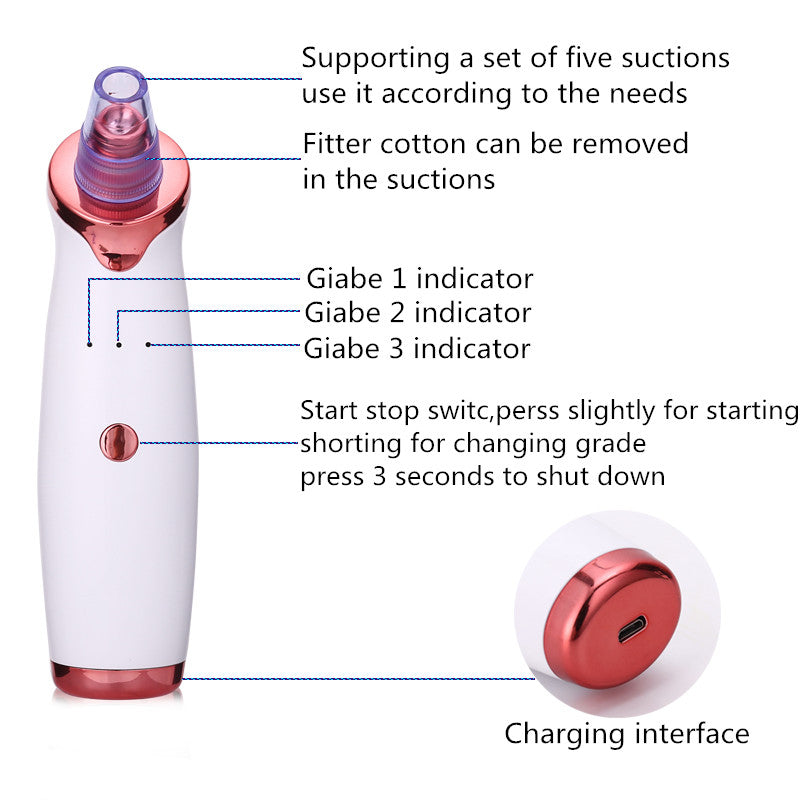 Blackhead Remover Instrument - Vacuum Suction Tool for Clearer Skin
