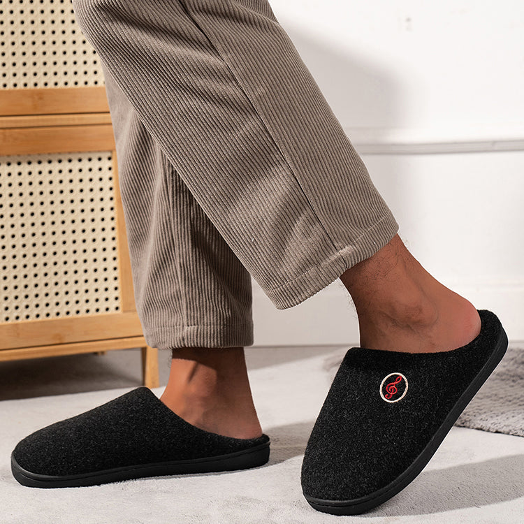 Casual Women’s Home Slippers | Warm &amp; Elegant Music Note Design
