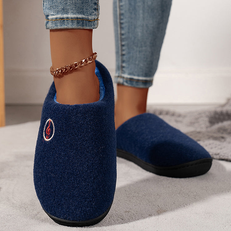 Casual Women’s Home Slippers | Warm &amp; Elegant Music Note Design
