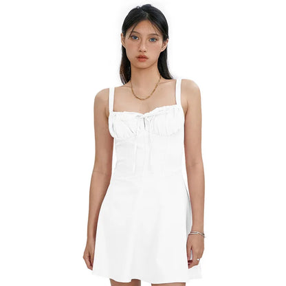 Elegant Tie-Up Fishbone Waist Dress