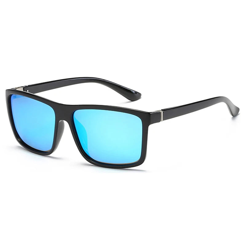 Classic Black Square Polarized Sunglasses for Men