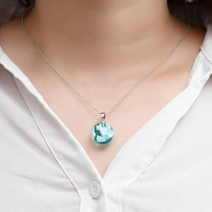Chic Transparent Resin Round Ball Moon Pendant Necklace