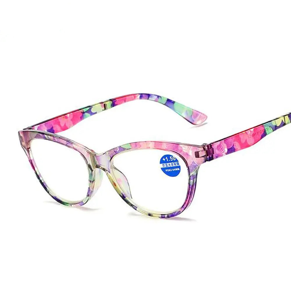 Floral Print PC Frame Cat Eye Eyewear for Presbyopia