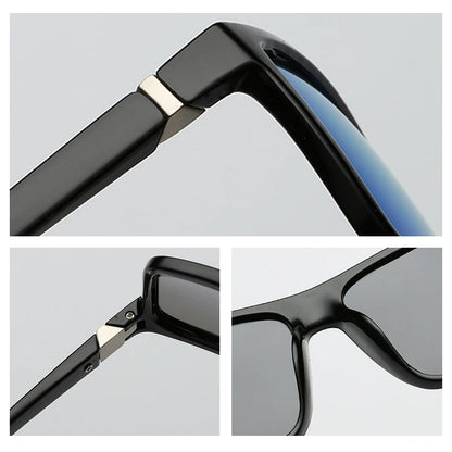 Classic Black Square Polarized Sunglasses for Men