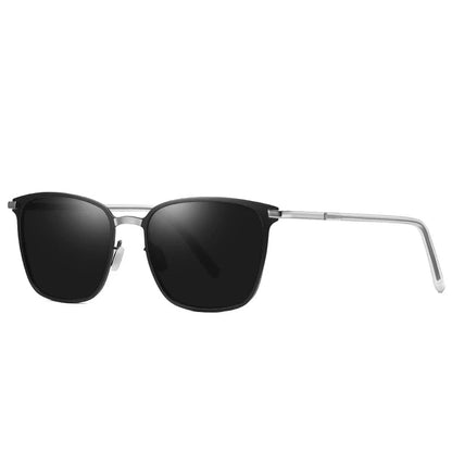 Men’s Square Polarized Sunglasses – Night Vision Driver Metal Shades