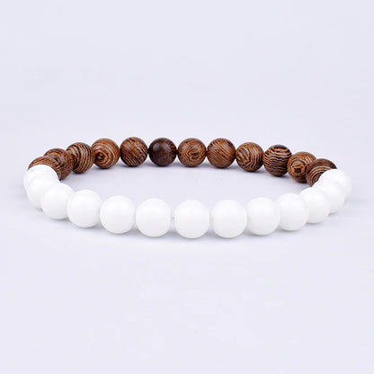 Volcanic Lava Stone &amp; Wooden Bead Bracelet