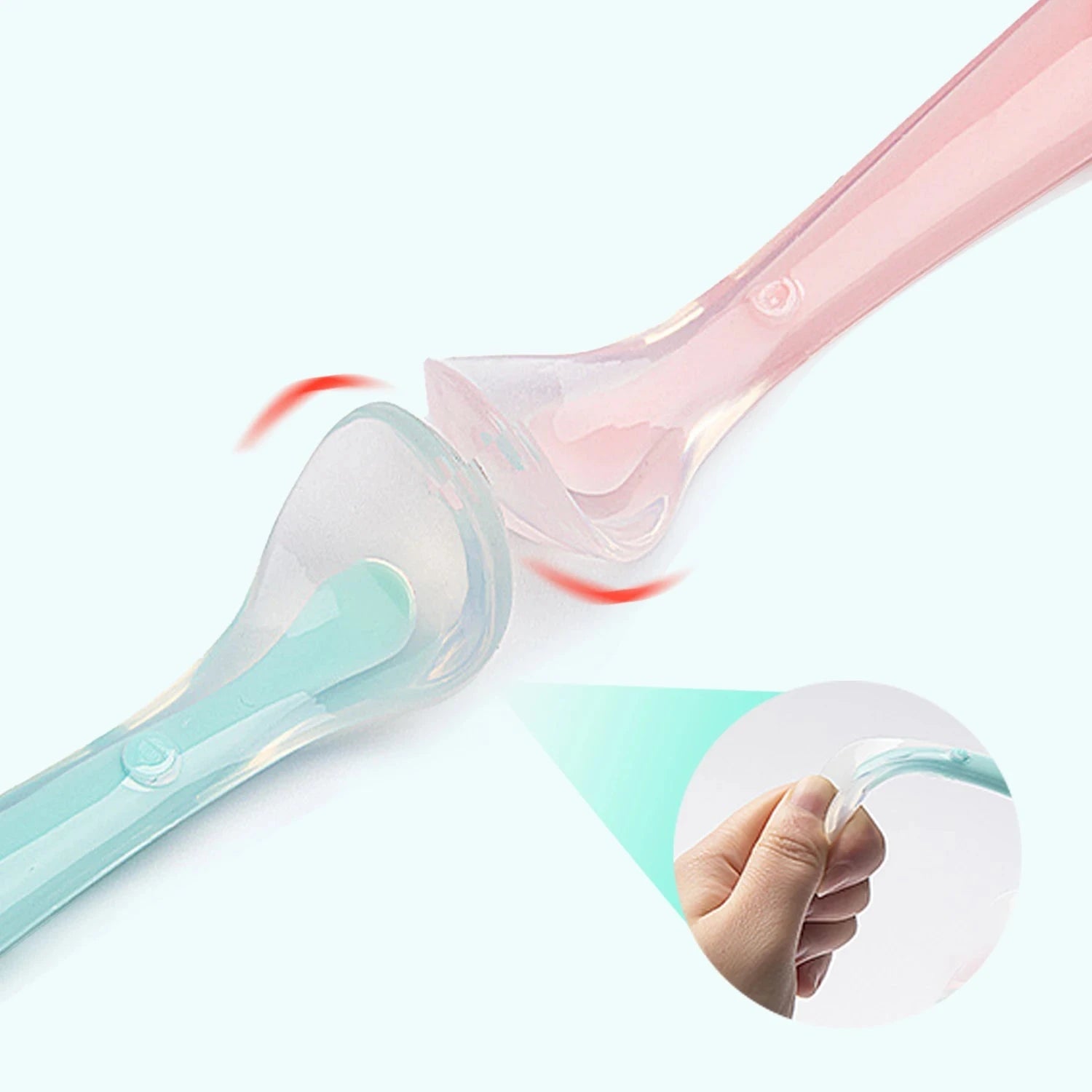 Baby Silicone Soft Training Feeding Spoons with Temperature Sensing