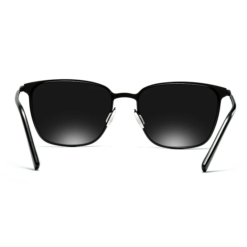 Men’s Square Polarized Sunglasses – Night Vision Driver Metal Shades