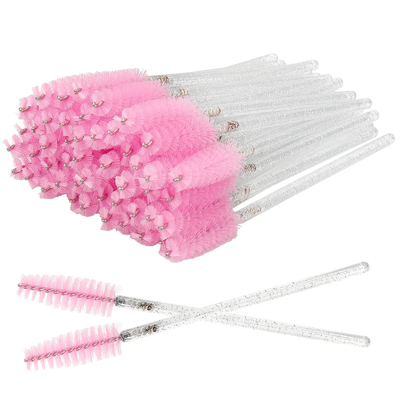 Disposable Crystal Eyelash Brush Comb - 50/100 pcs Mascara Wands Makeup Brushes