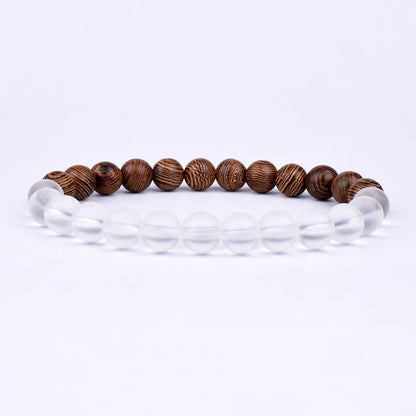 Volcanic Lava Stone &amp; Wooden Bead Bracelet