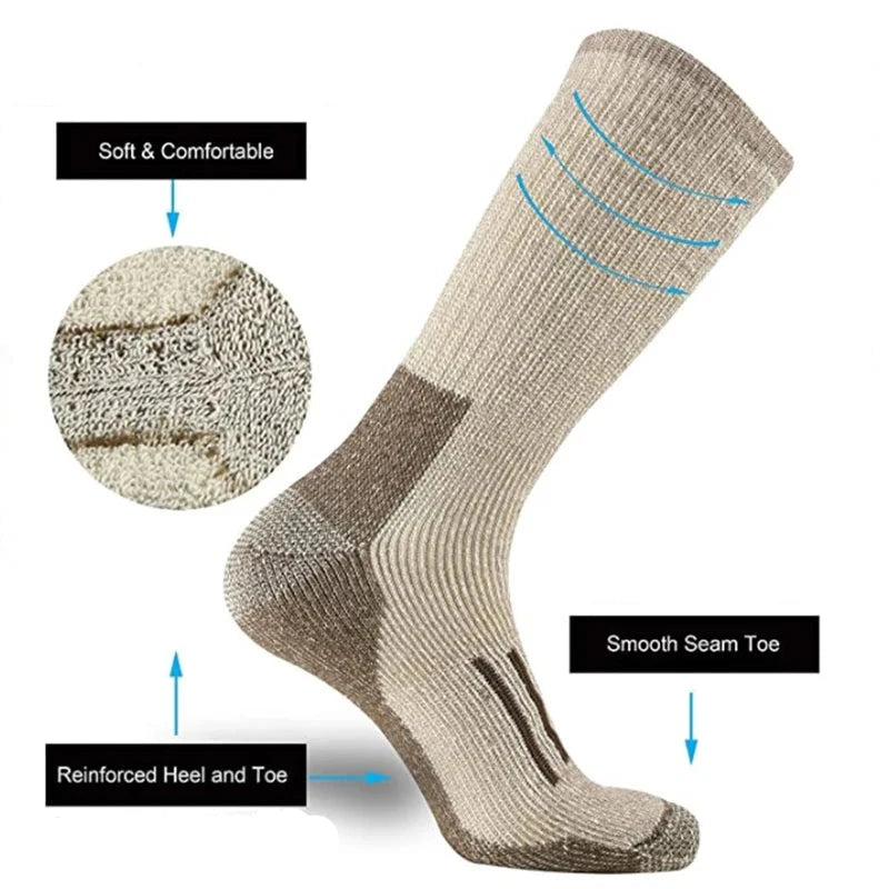 80% Merino Wool Hiking Crew Socks for Men