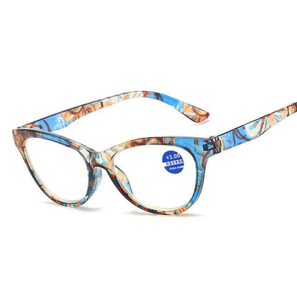 Floral Print PC Frame Cat Eye Eyewear for Presbyopia