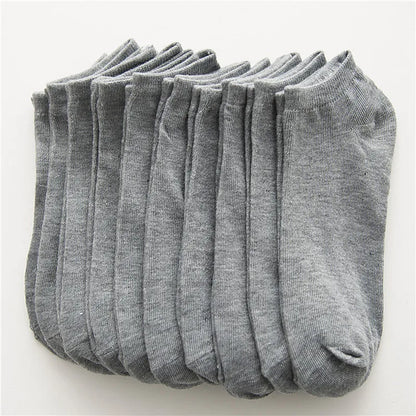 Solid Color Cotton Ankle Socks